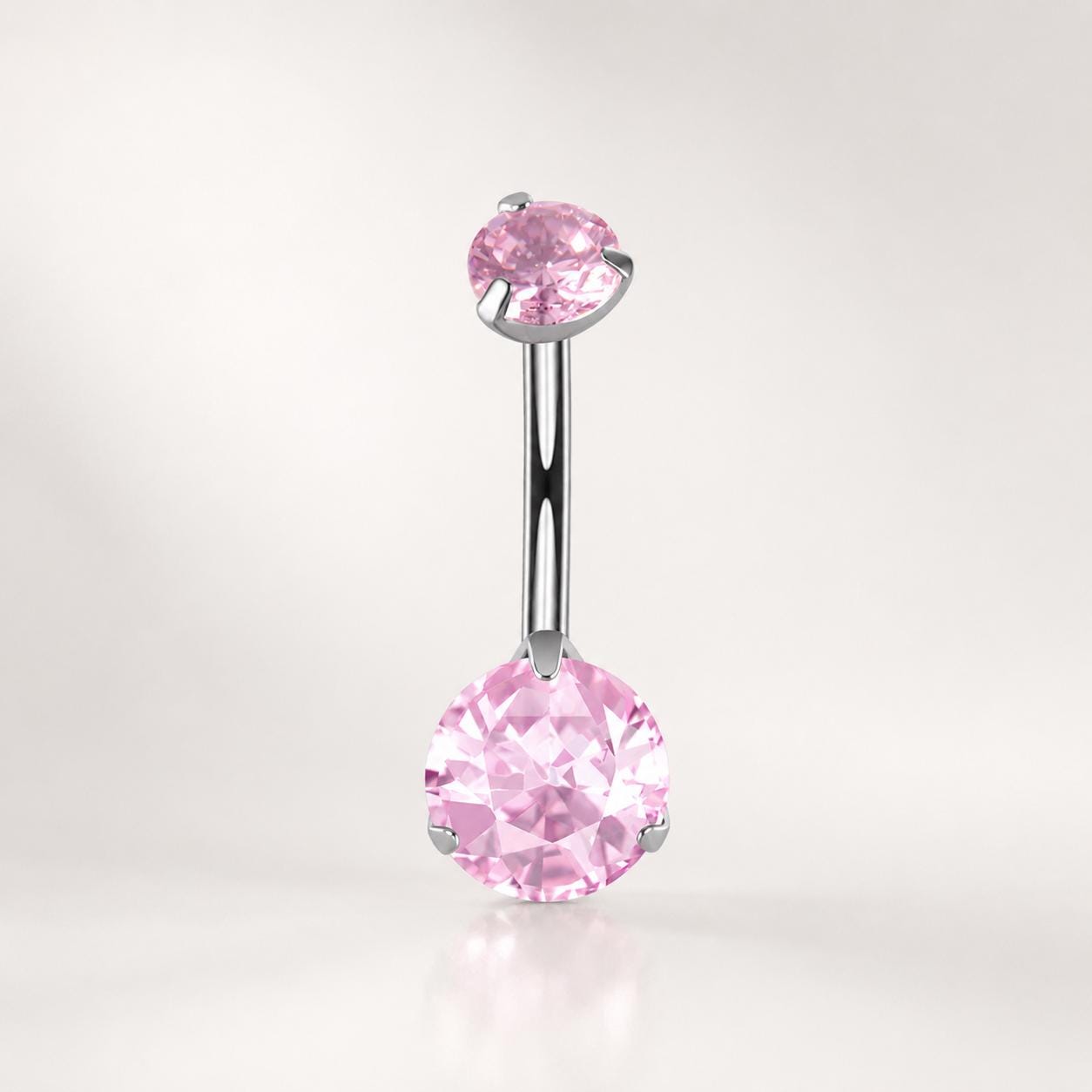 Colorful CZ Titanium Belly Ring detail 13