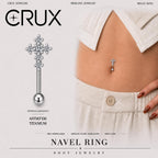 Sparkle Cross Titanium Navel Ring