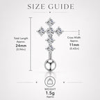Sparkle Cross Titanium Navel Ring detail 5
