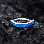 CZ Opal Titanium Hinged Navel Ring detail 3