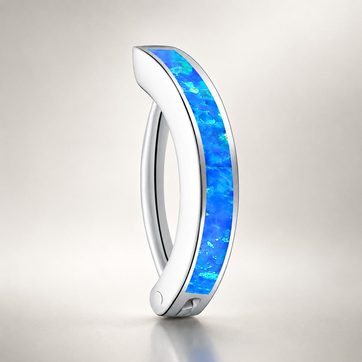 CZ Opal Titanium Hinged Navel Ring detail 7