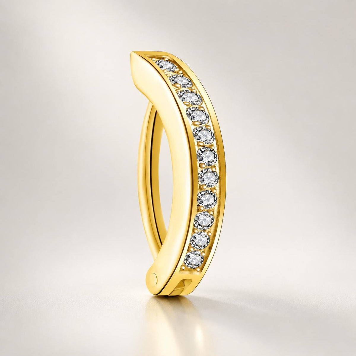 CZ Opal Titanium Hinged Navel Ring detail 10