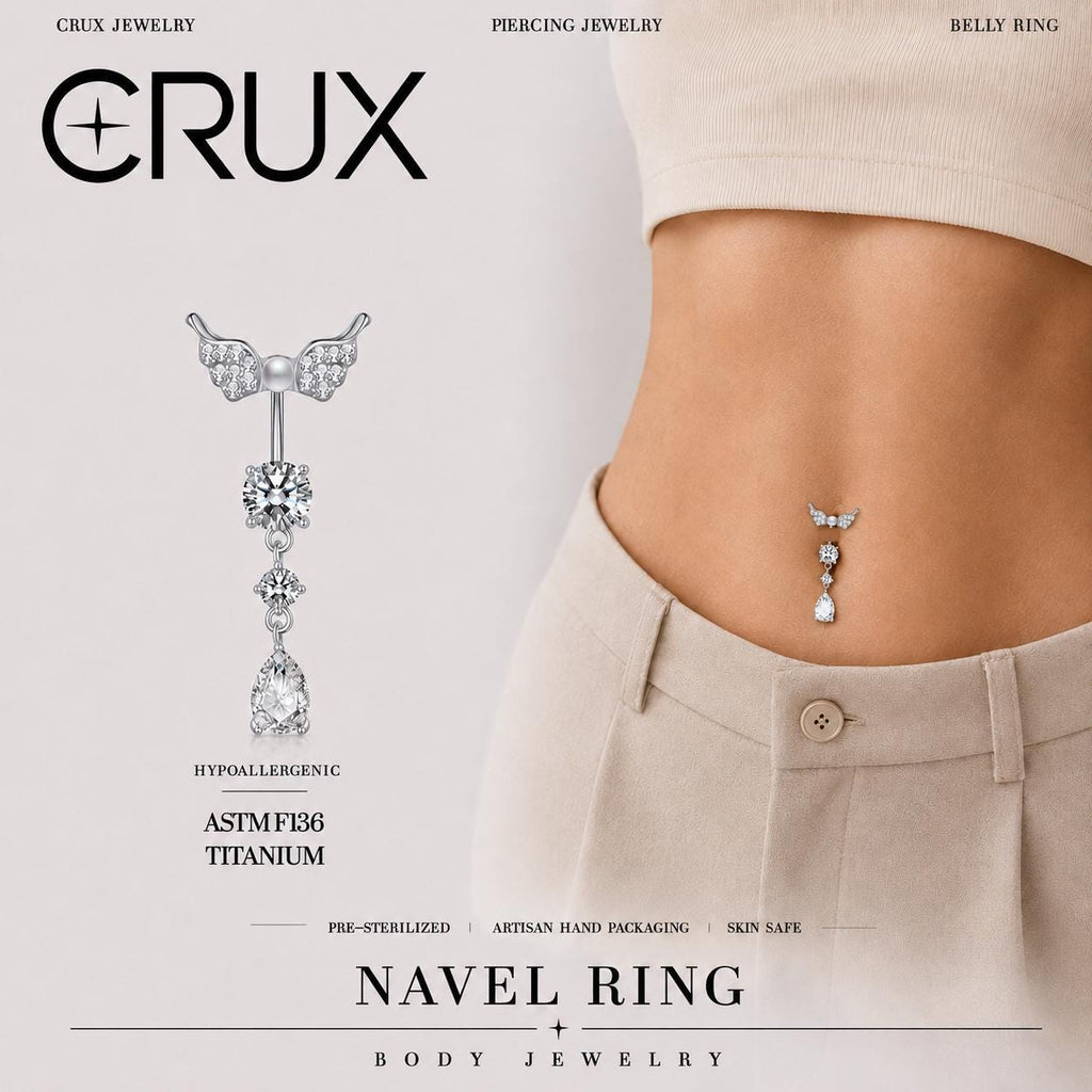 Angel Wing Titanium Belly Ring