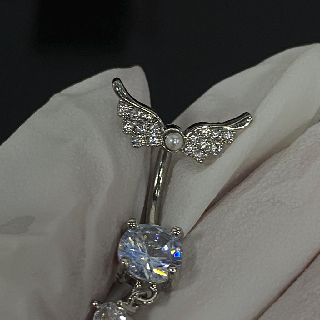Angel Wing Titanium Belly Ring detail 5