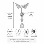 Angel Wing Titanium Belly Ring detail 9