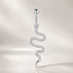 Snake CZ Titanium Belly Ring detail 4