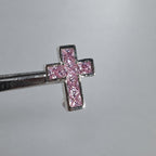 Square CZ Cross Titanium Belly Ring detail 5