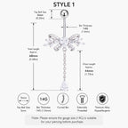 Bowknot CZ Titanium Belly Ring detail 7