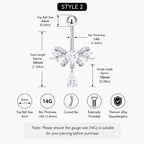 Bowknot CZ Titanium Belly Ring detail 8
