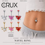 Winged Heart Titanium Belly Ring