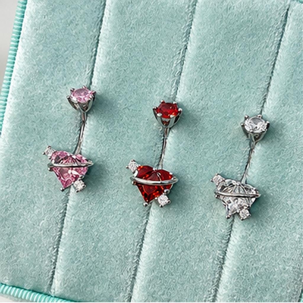 Winged Heart Titanium Belly Ring detail 3