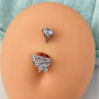 Winged Heart Titanium Belly Ring detail 4