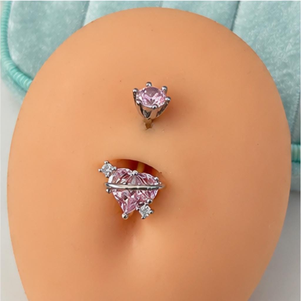 Winged Heart Titanium Belly Ring detail 6