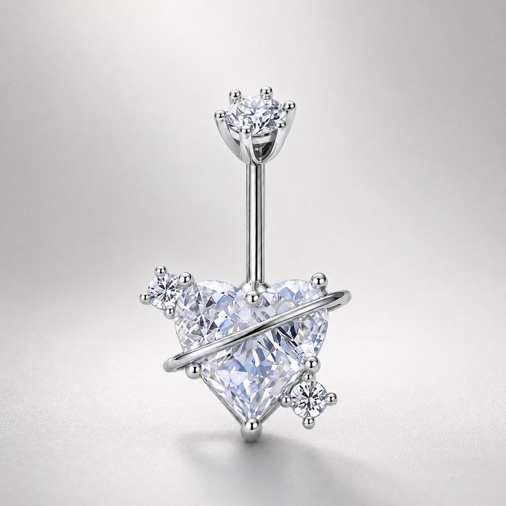 Winged Heart Titanium Belly Ring detail 7