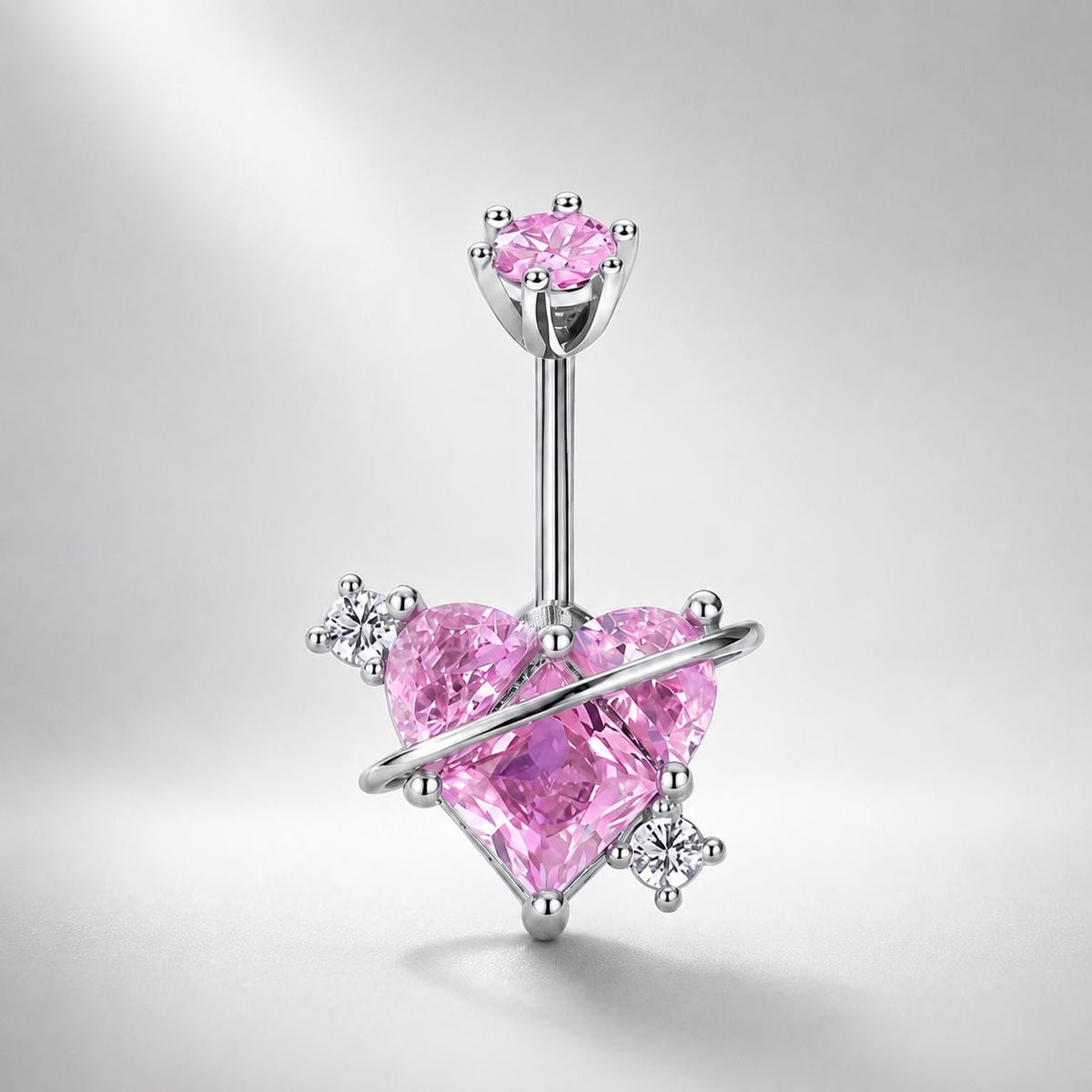 Winged Heart Titanium Belly Ring detail 8
