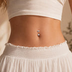 Pavé Butterfly Titanium Belly Ring detail 2