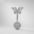 Pavé Butterfly Titanium Belly Ring detail 5