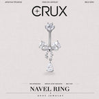 Butterfly CZ Titanium Belly Ring