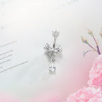 Butterfly CZ Titanium Belly Ring detail 3