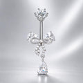 Butterfly CZ Titanium Belly Ring detail 5