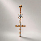 Dangle Cross Titanium Belly Ring detail 6