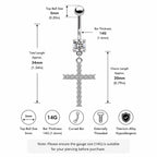 Dangle Cross Titanium Belly Ring detail 7