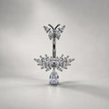 Butterfly Dangle Titanium Belly Ring detail 4