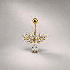Butterfly Dangle Titanium Belly Ring detail 7