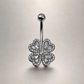 Floral CZ Titanium Belly Ring detail 4