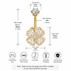 Floral CZ Titanium Belly Ring detail 8