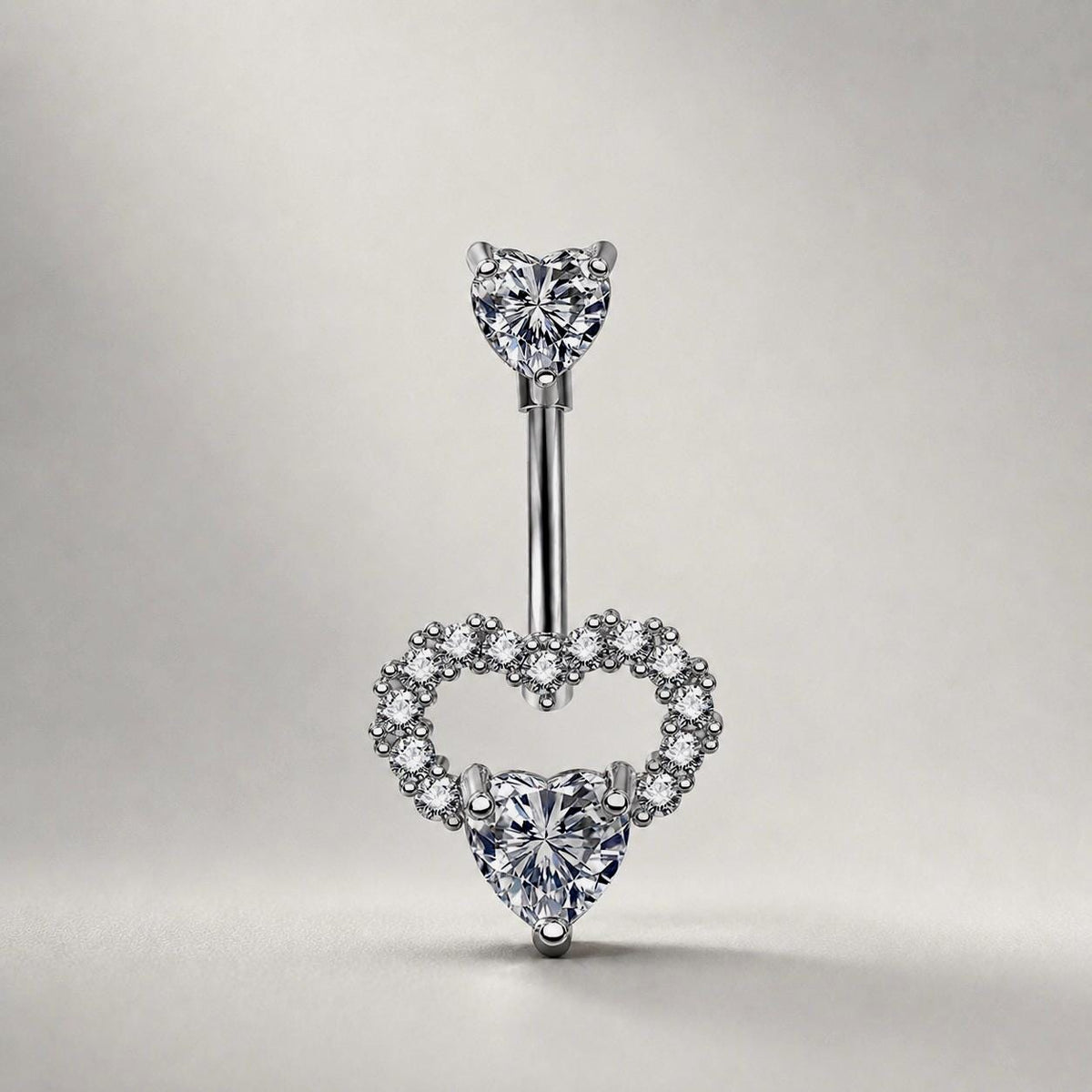 Hollow Heart Titanium Belly Ring detail 8