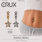Star Dangle Titanium Belly Ring