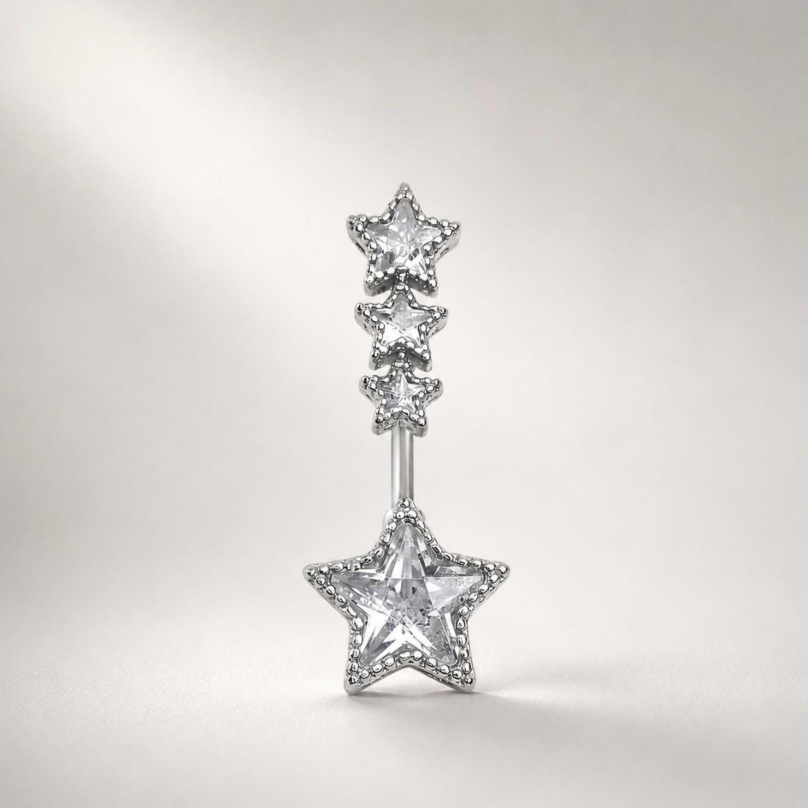 Star Dangle Titanium Belly Ring detail 6