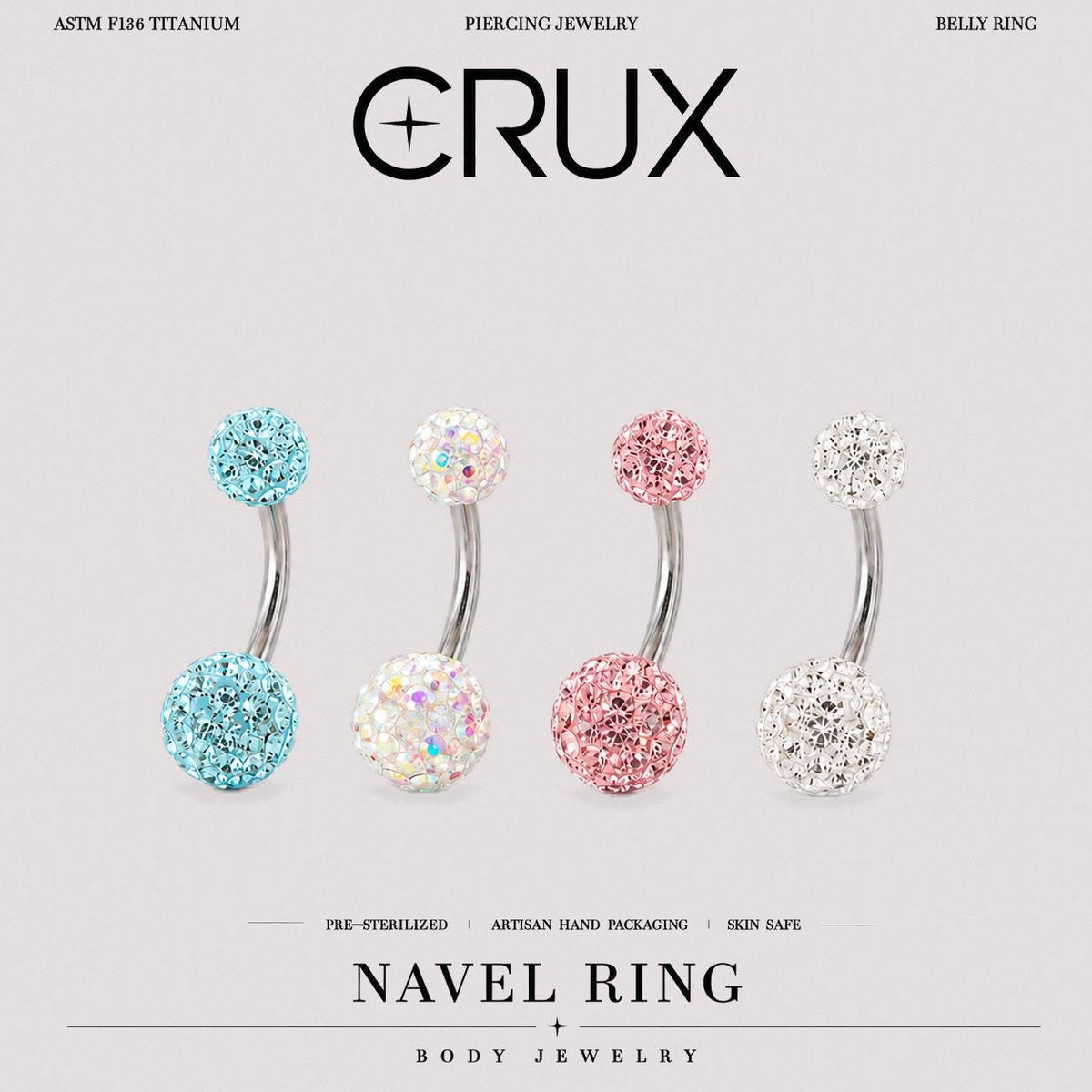 Pavé Ball Titanium Belly Ring