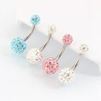 Pavé Ball Titanium Belly Ring detail 7