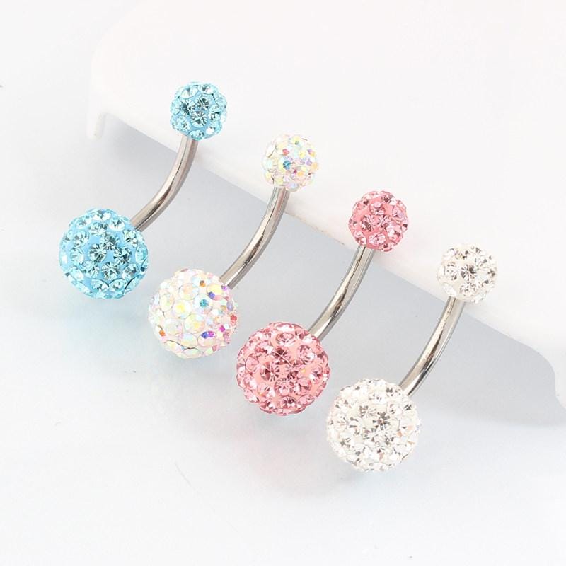 Pavé Ball Titanium Belly Ring detail 7