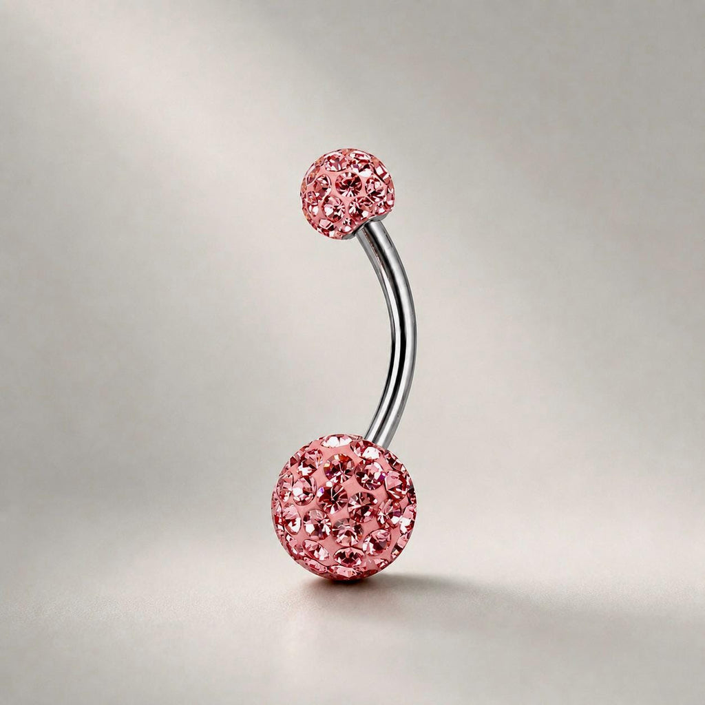 Pavé Ball Titanium Belly Ring detail 9