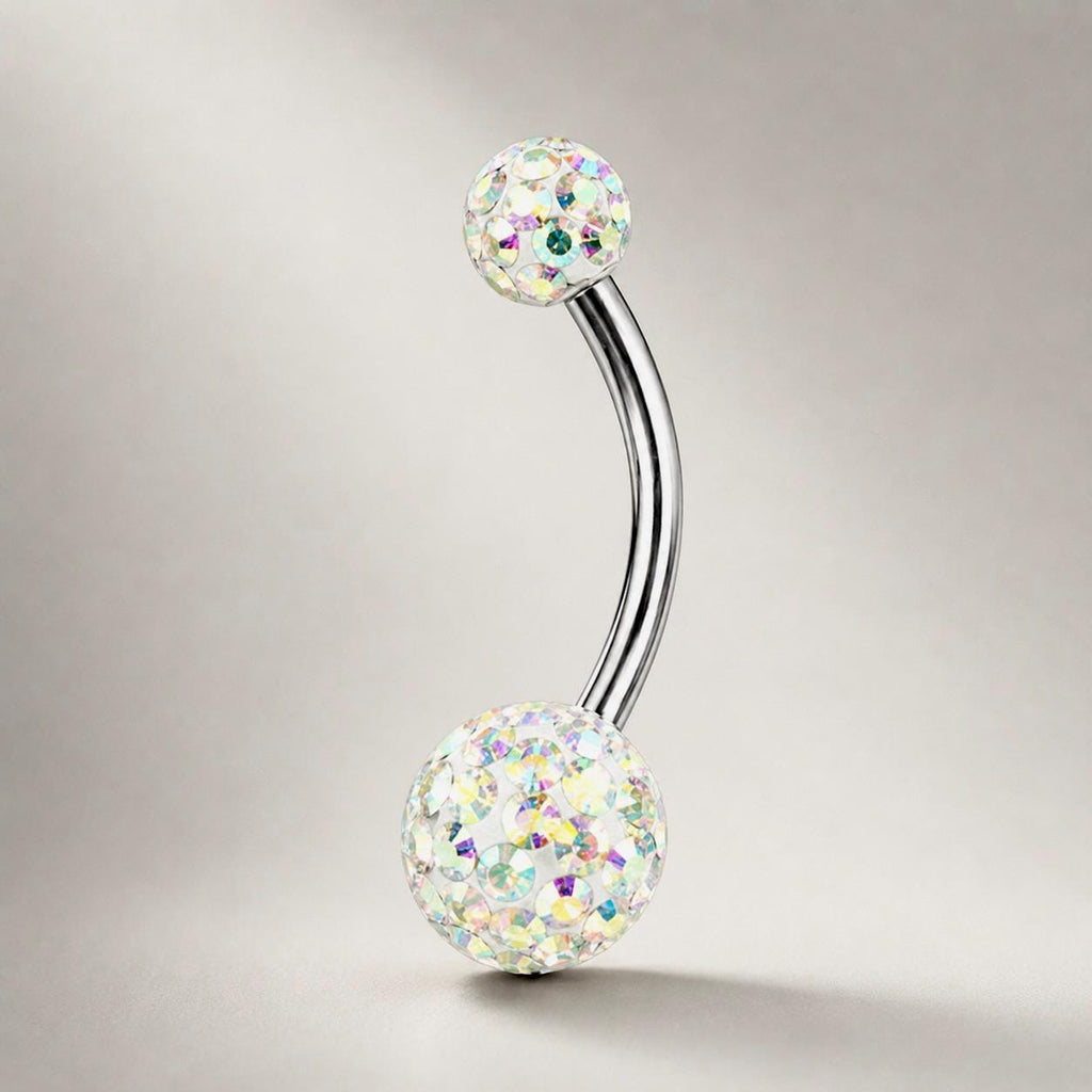 Pavé Ball Titanium Belly Ring detail 10