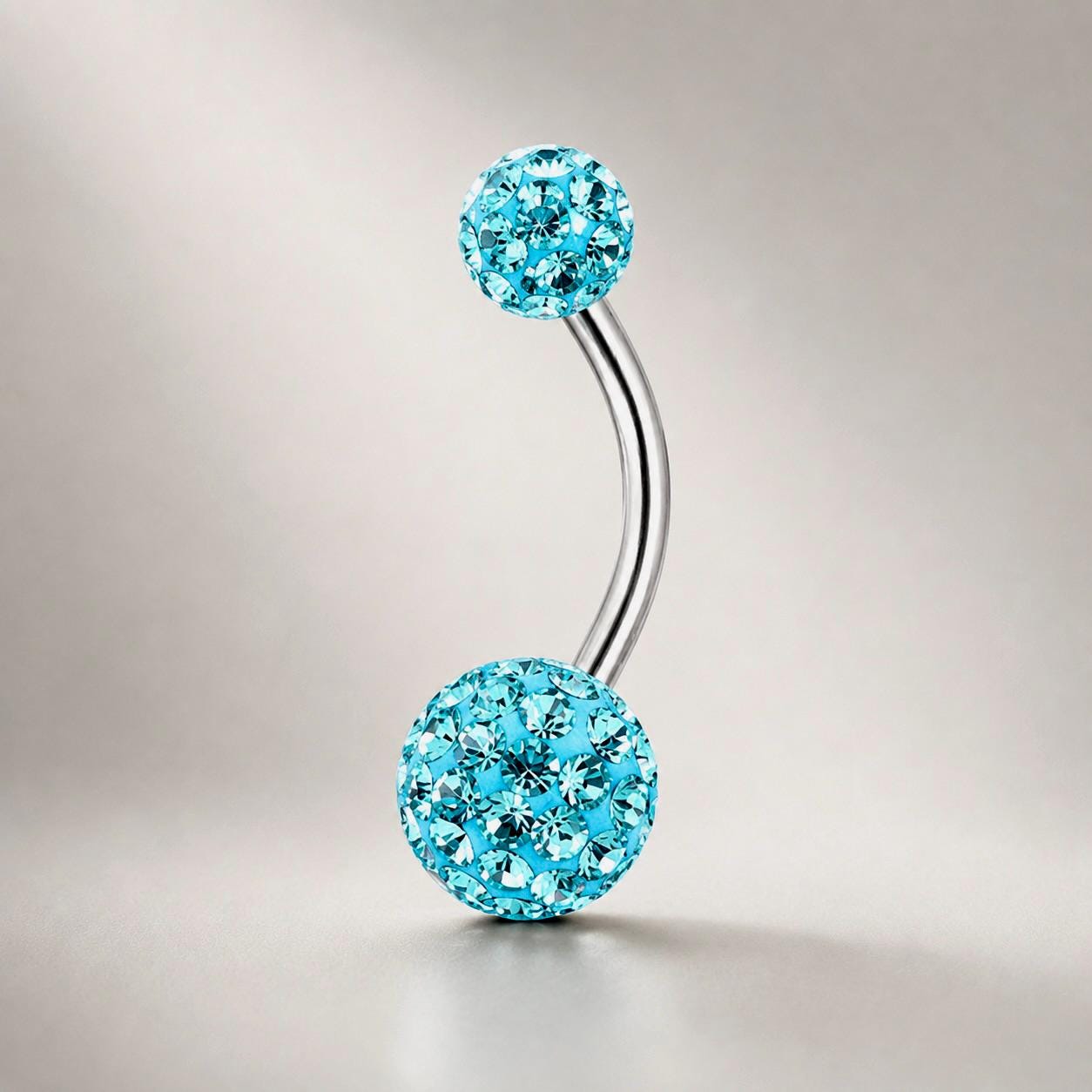 Pavé Ball Titanium Belly Ring detail 11