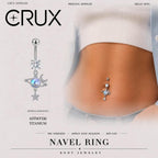 Opal Planet Titanium Belly Ring