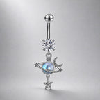 Opal Planet Titanium Belly Ring detail 4