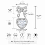 Bow Heart Titanium Belly Ring detail 10
