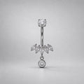 Leaf Dangle Titanium Belly Ring detail 3