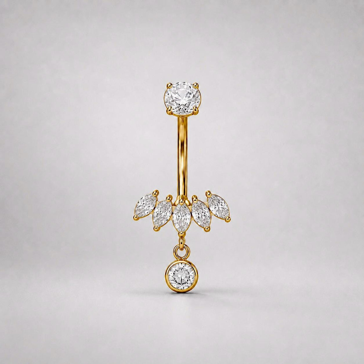 Leaf Dangle Titanium Belly Ring detail 4