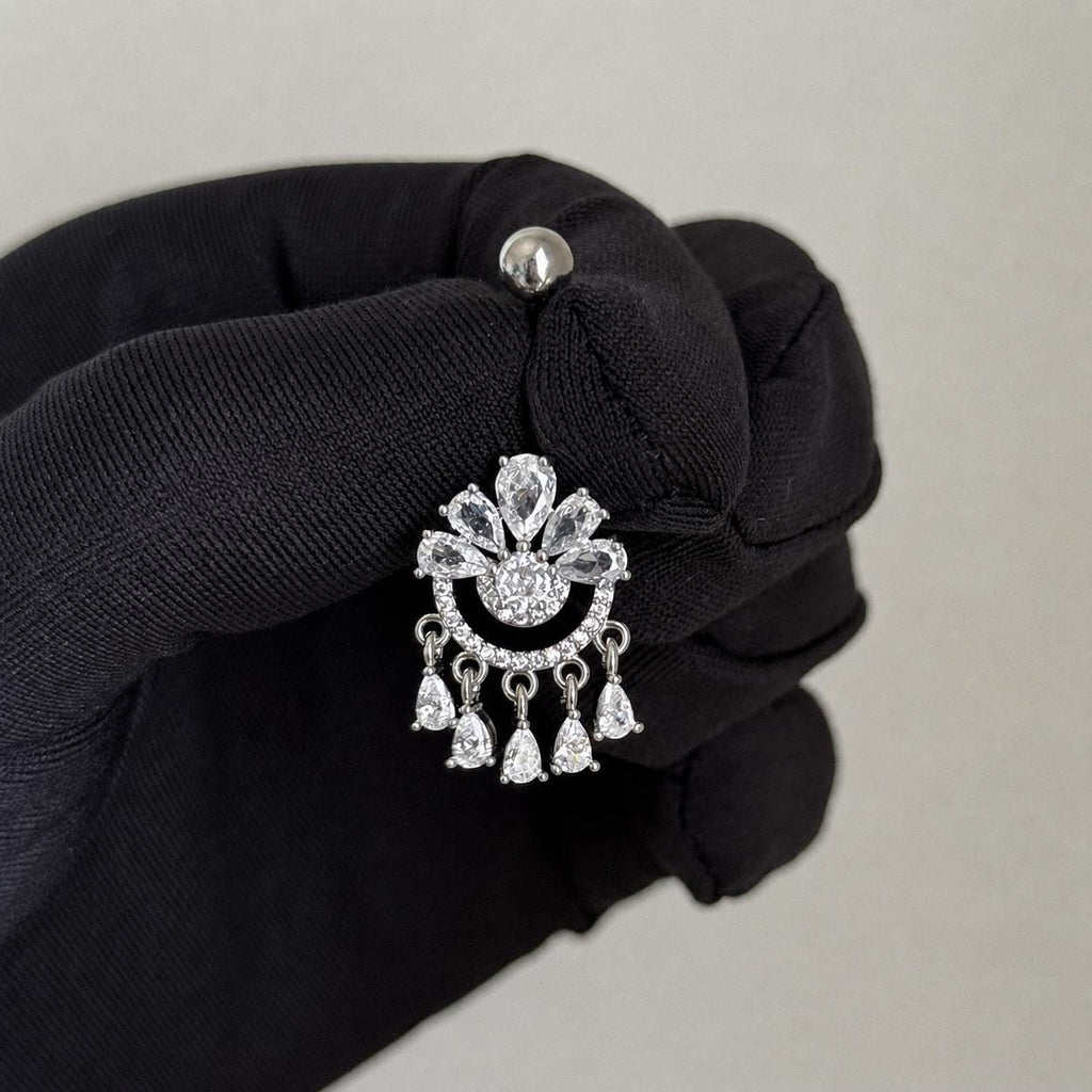 Crown Chandelier Titanium Belly Ring detail 4