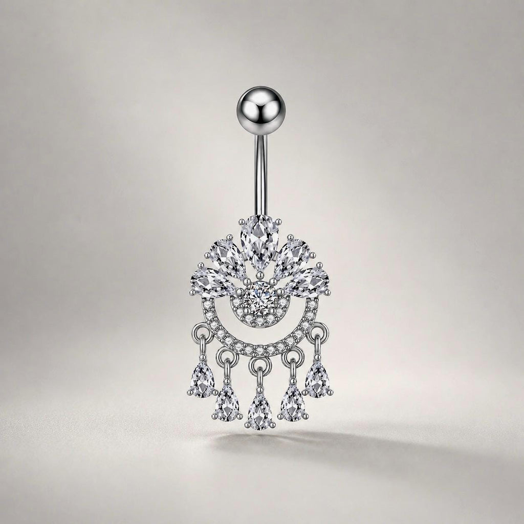 Crown Chandelier Titanium Belly Ring detail 5