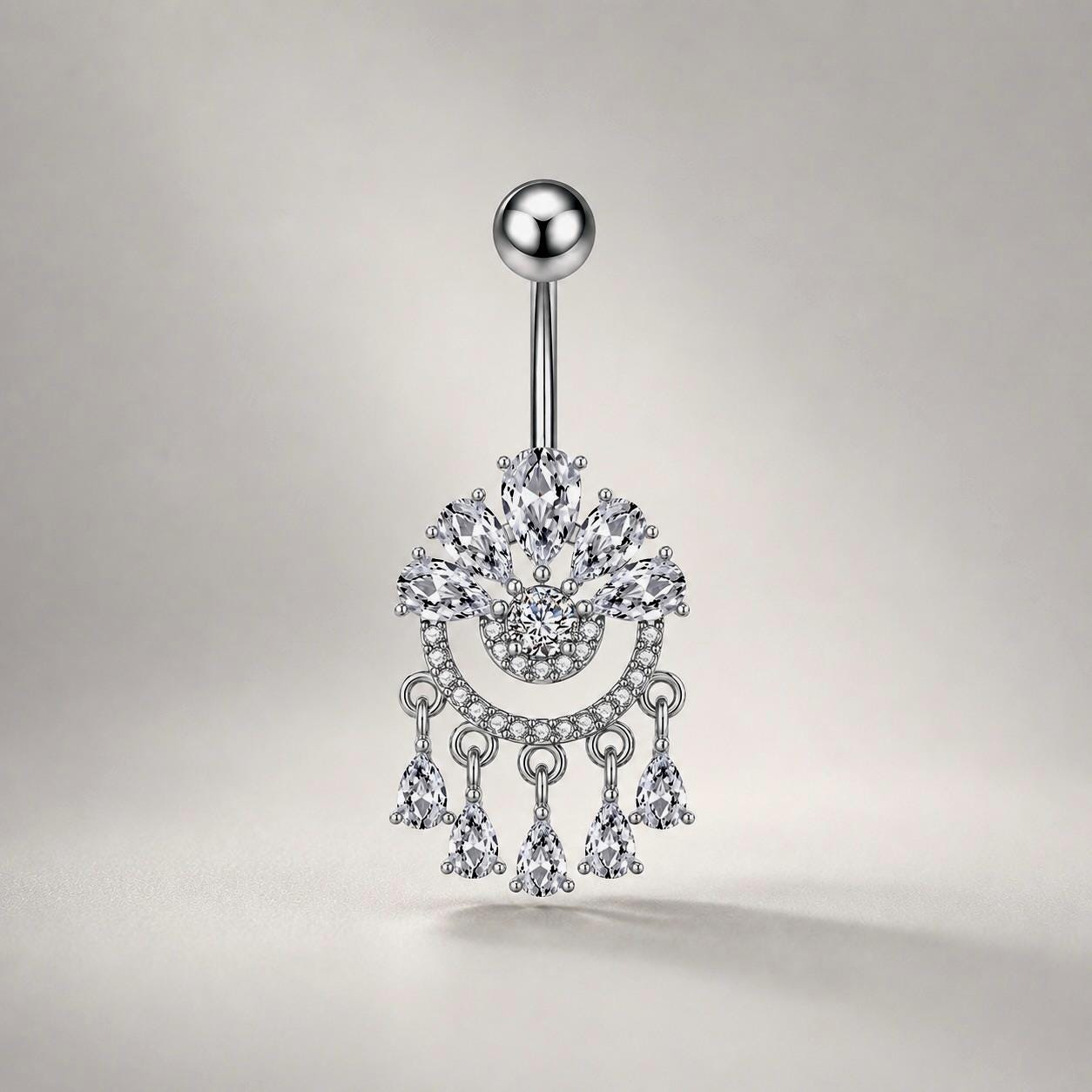 Crown Chandelier Titanium Belly Ring detail 5