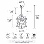 Crown Chandelier Titanium Belly Ring detail 6
