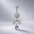 Ribbon Gem Titanium Belly Ring detail 5
