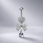 Ribbon Gem Titanium Belly Ring detail 5